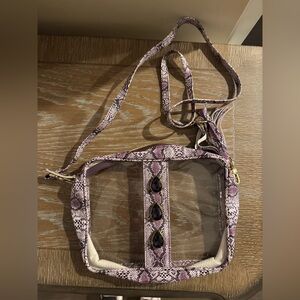 Snakeskin Print Clear Crossbody Bag